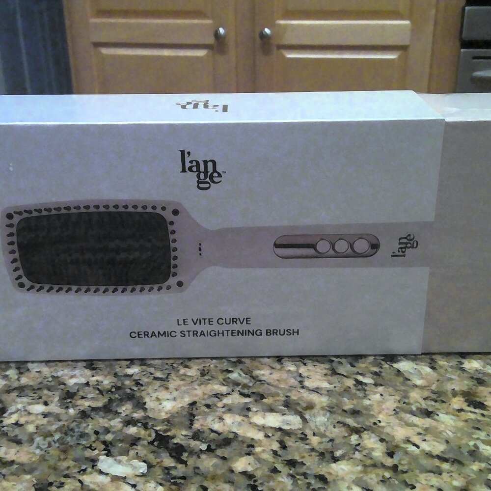 L'ANGE HAIR Le Vite Curve Ceramic Straightening Brush, New in Original Box
